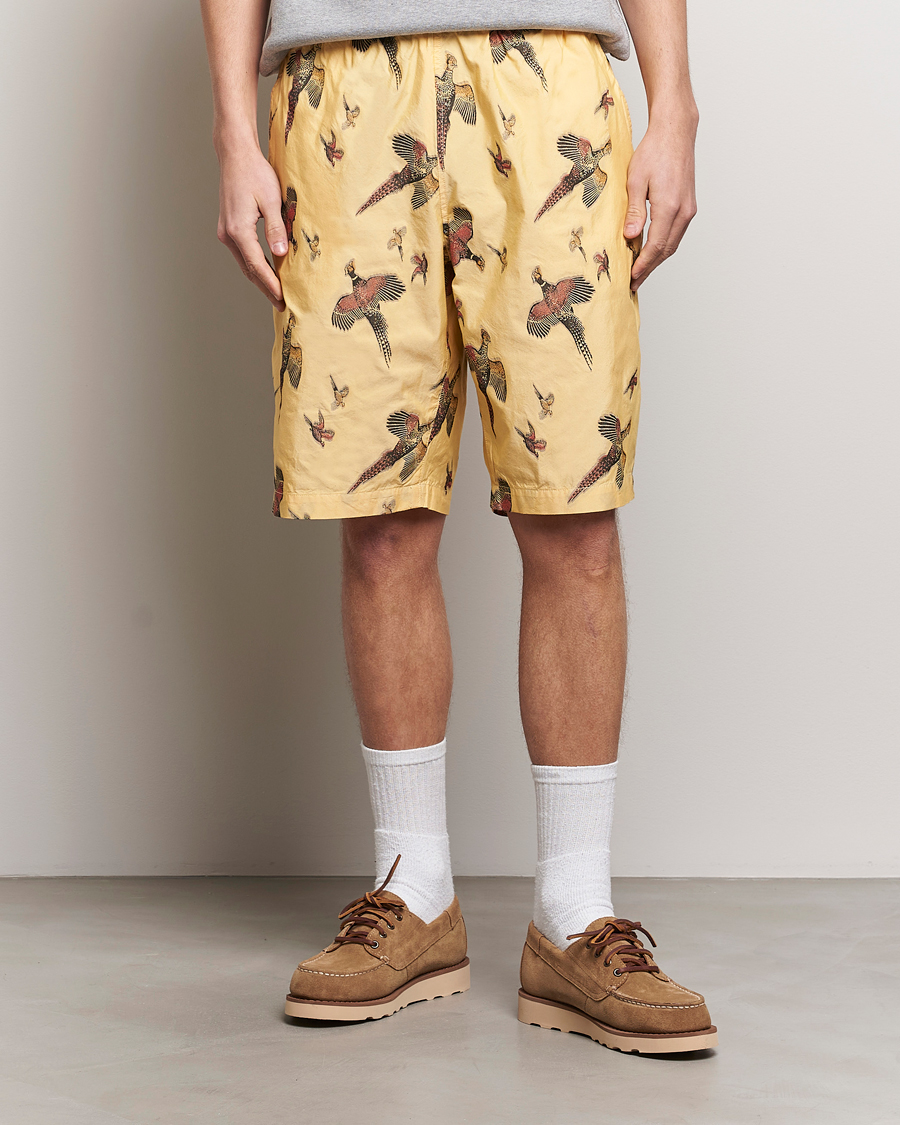 Hombres | Pantalones cortos con cordones | BEAMS PLUS | Duck Jacquard Easy Shorts Yellow