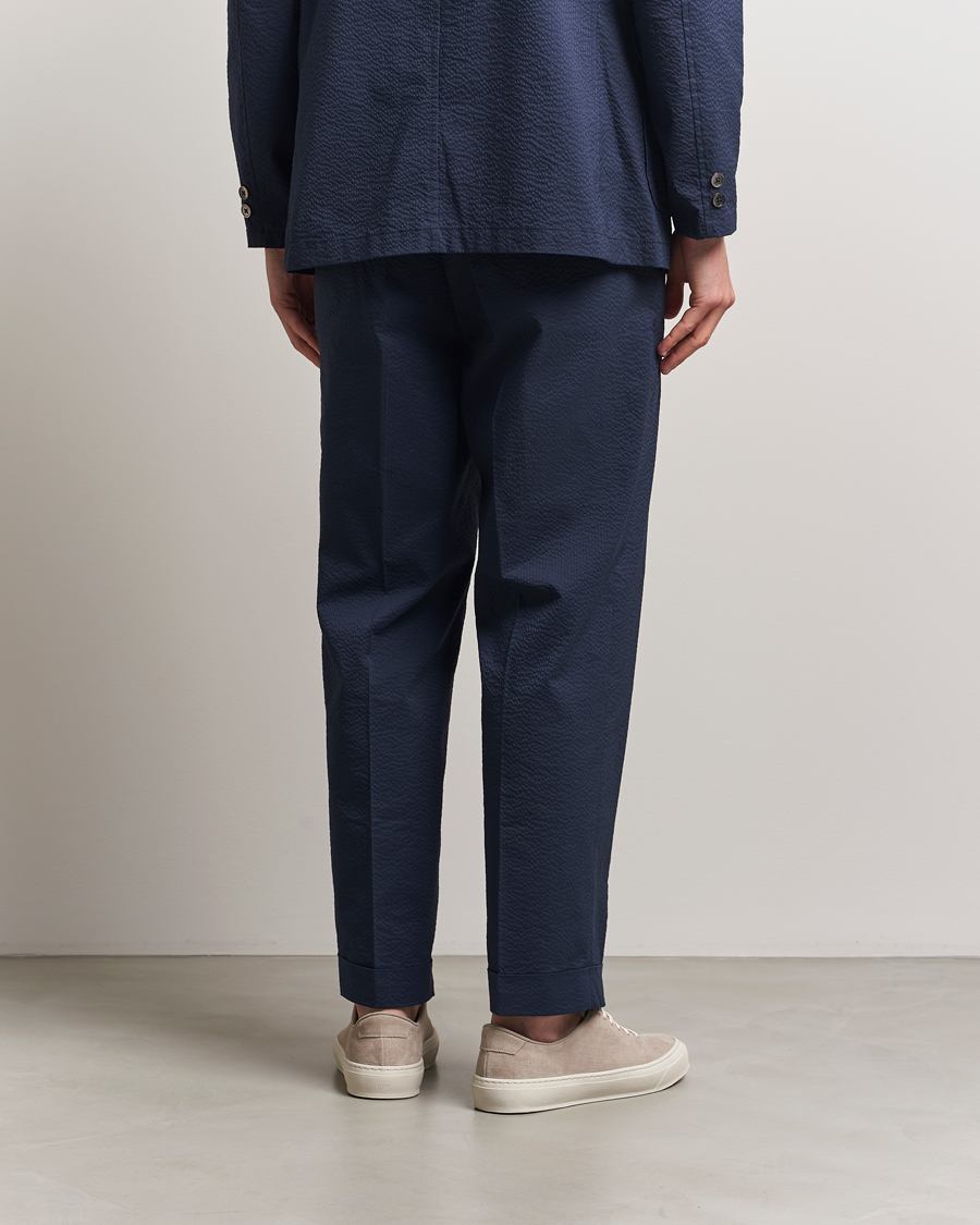 Hombres | Pantalones | BEAMS PLUS | Seersucker Ivy Trousers Navy
