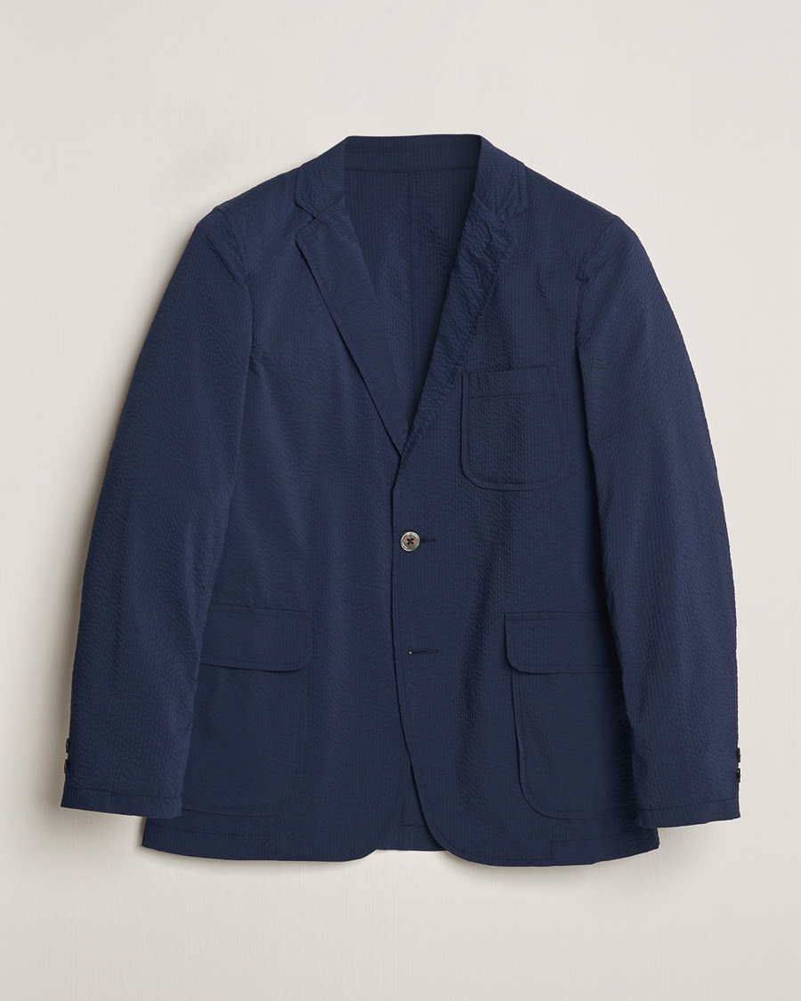 Hombres | Blazers | BEAMS PLUS | Seersucker Blazer Navy