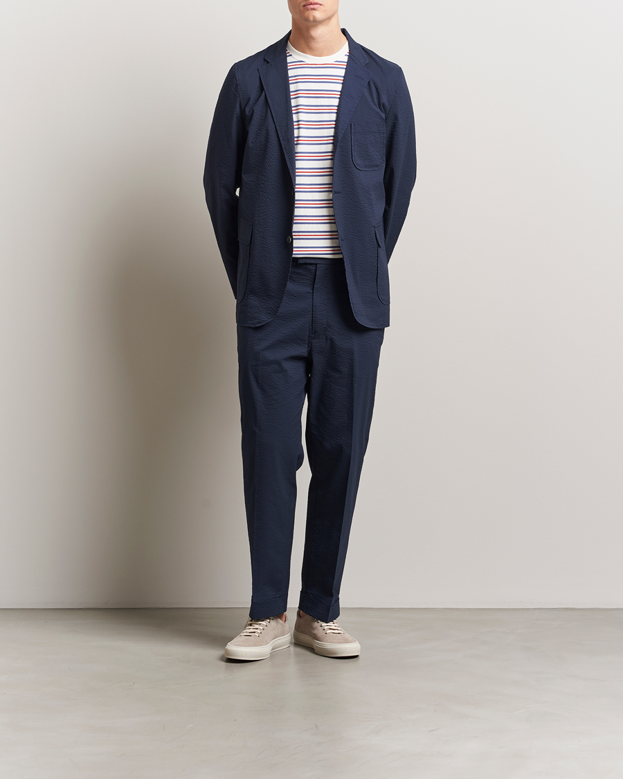Hombres | Blazers | BEAMS PLUS | Seersucker Blazer Navy