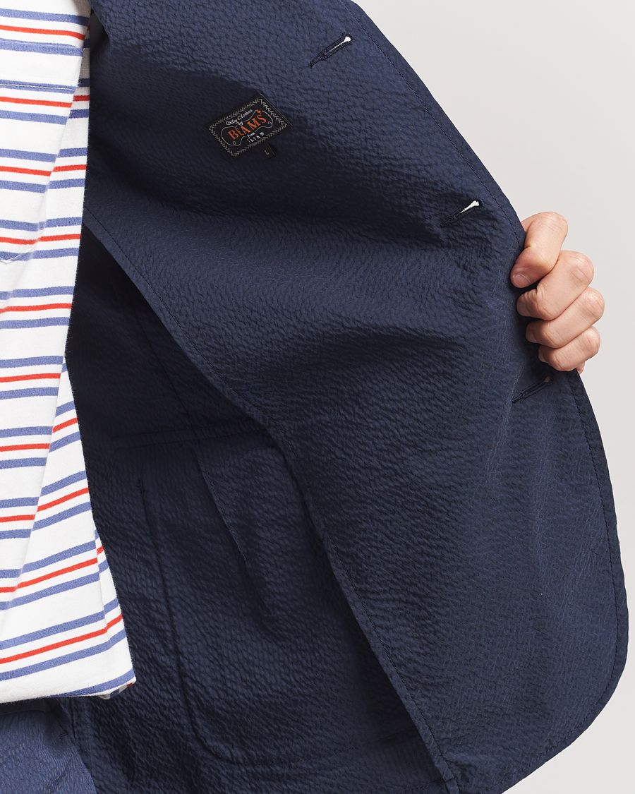 Hombres | Blazers | BEAMS PLUS | Seersucker Blazer Navy