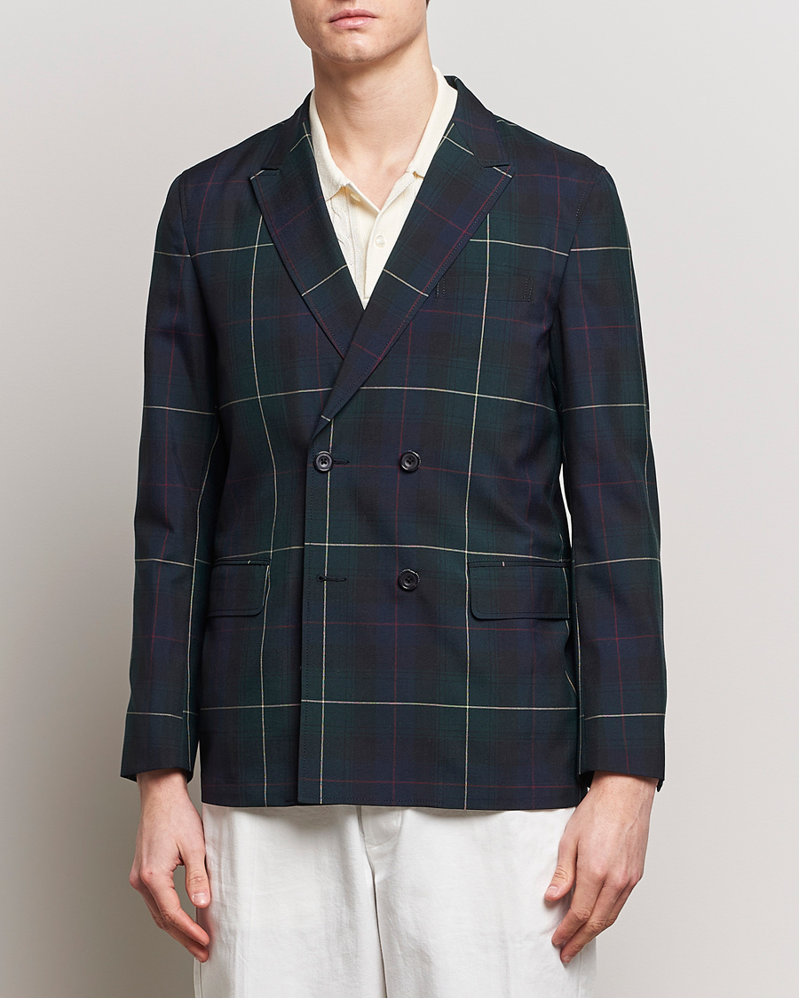 Hombres | Japanese Department | BEAMS PLUS | Double Breasted Plaid Wool Blazer Green Plaid