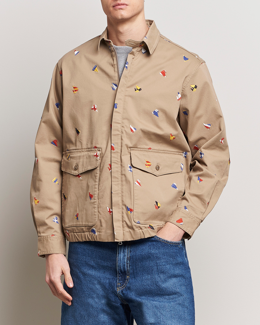 Hombres | Chaquetas de primavera | BEAMS PLUS | Embroidered Harrington Jacket Beige