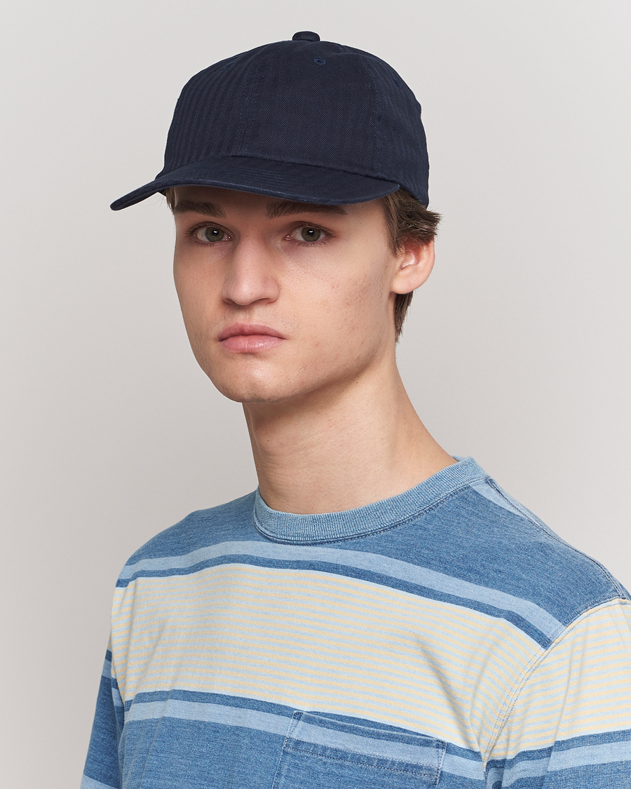 Hombres | BEAMS PLUS 6 Panel Herringbone Cap Navy | BEAMS PLUS | 6 Panel Herringbone Cap Navy