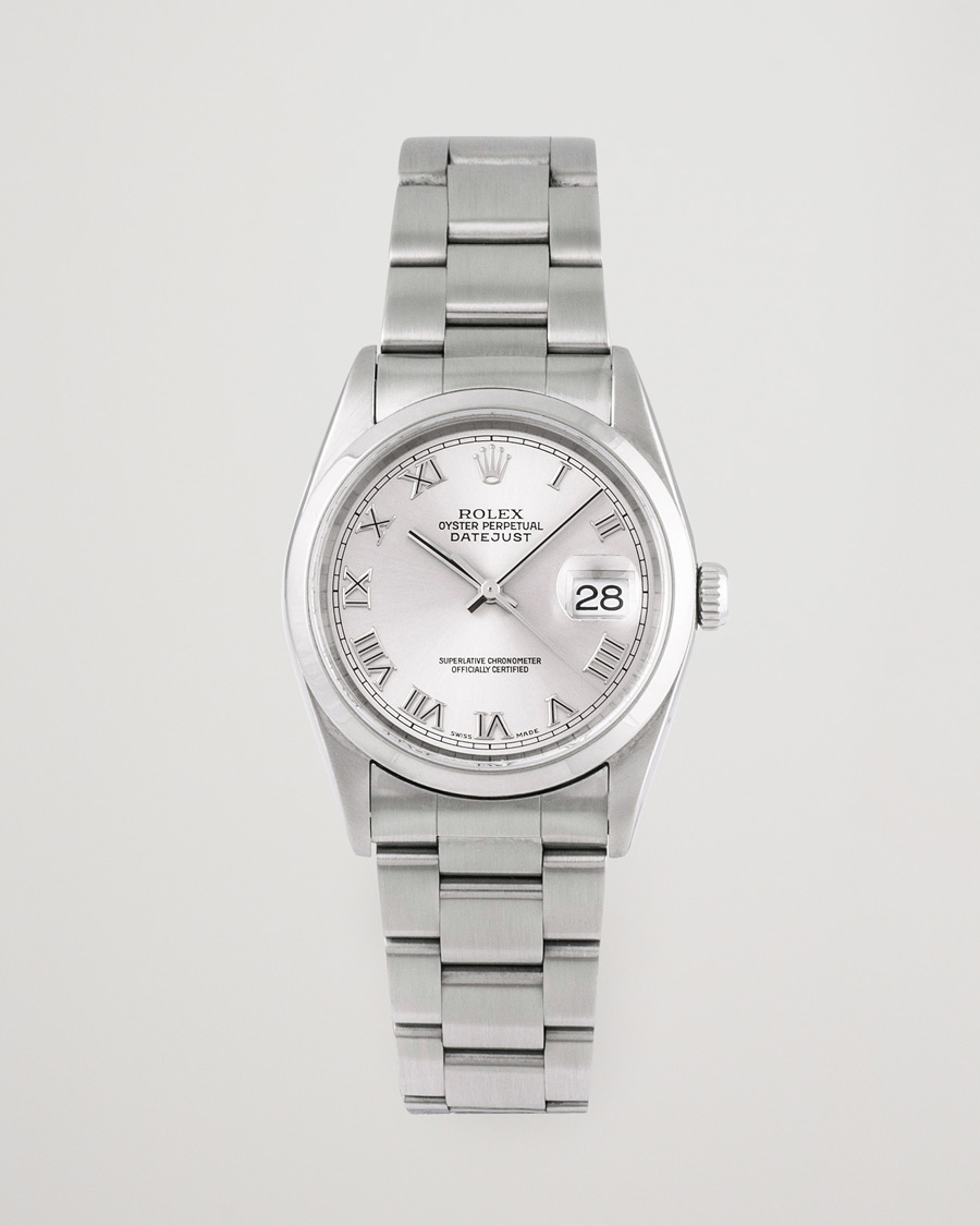 Hombres | Rolex Pre-Owned Datejust 16200 Oystert Perpetual Steel Silver | Rolex Pre-Owned | Datejust 16200 Oystert Perpetual Steel Silver