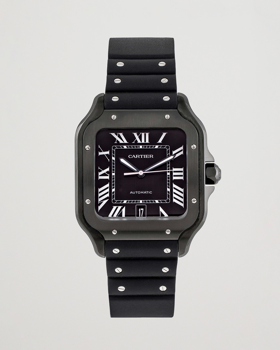 Hombres | Cartier Pre-Owned Santos De Cartier Steel WSSA0039 Black | Cartier Pre-Owned | Santos De Cartier Steel WSSA0039 Black