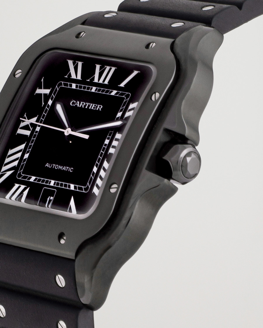 Hombres | Cartier Pre-Owned Santos De Cartier Steel WSSA0039 Black | Cartier Pre-Owned | Santos De Cartier Steel WSSA0039 Black