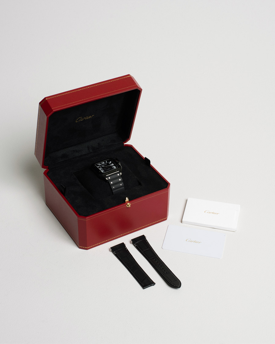 Hombres | Cartier Pre-Owned Santos De Cartier Steel WSSA0039 Black | Cartier Pre-Owned | Santos De Cartier Steel WSSA0039 Black