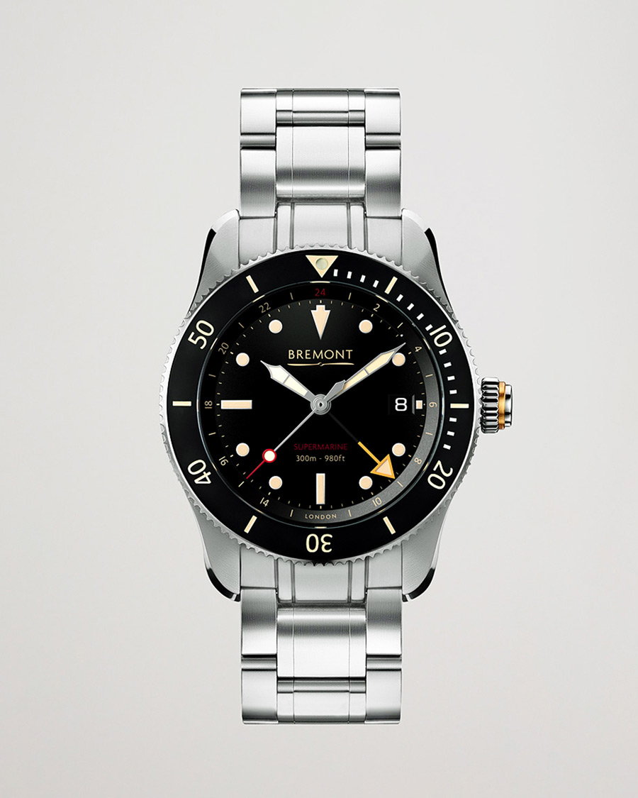 Hombres | Bremont Pre-Owned S302 Supermarine GMT 40mm Steel Bracelet Silver | Bremont Pre-Owned | S302 Supermarine GMT 40mm Steel Bracelet Silver