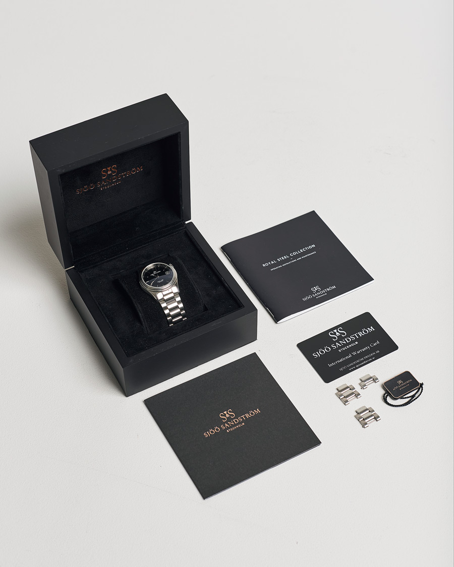 Hombres | Sjöö Sandström Pre-Owned Royal Steel Classic 36mm 1636-1 Silver | Sjöö Sandström Pre-Owned | Royal Steel Classic 36mm 1636-1 Silver