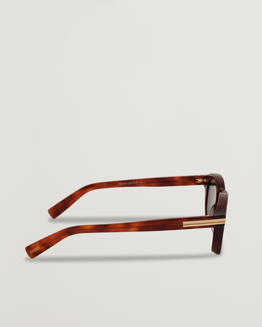 Hombres | Gafas de sol | Zegna | EZ0229 Sunglasses Dark Havana/Green