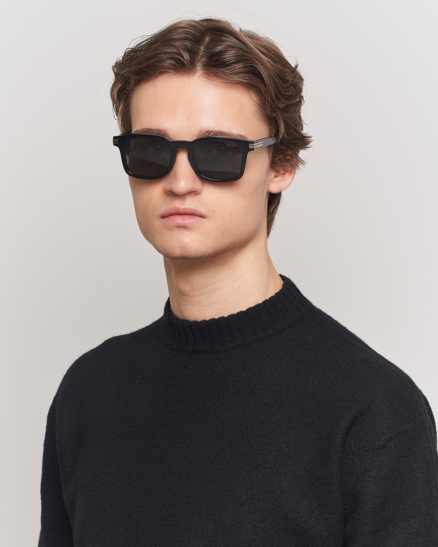 Hombres | Luxury Brands | Zegna | EZ0230 Sunglasses Black/Smoke