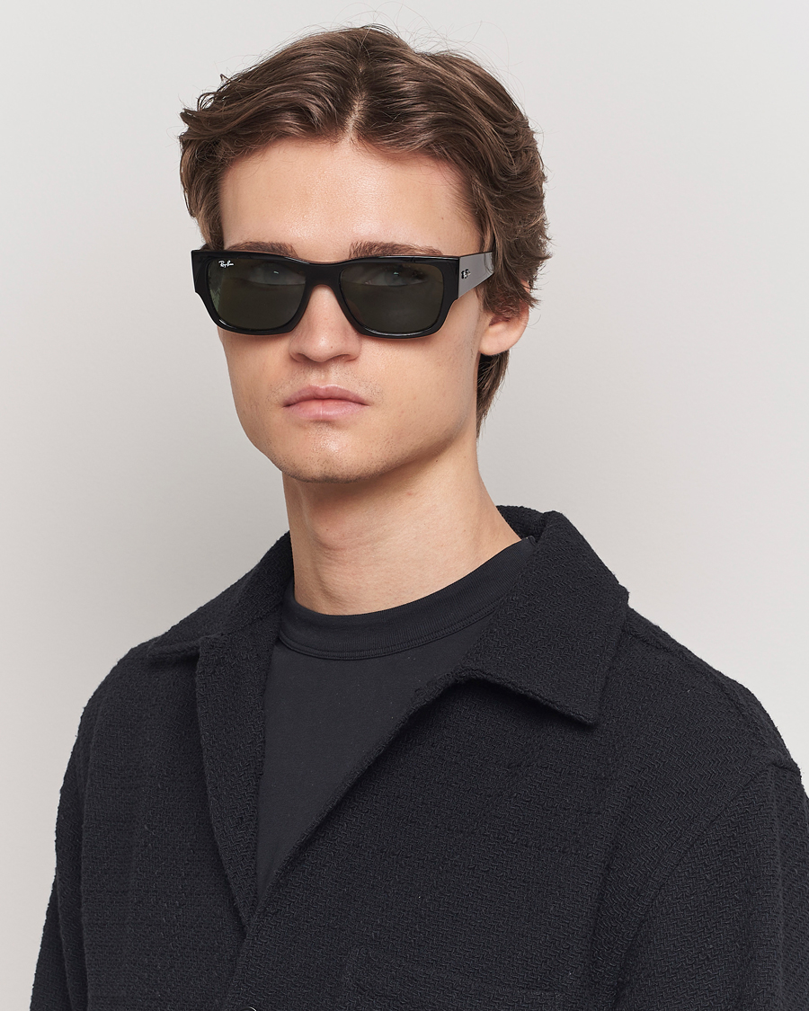 Hombres | Gafas de sol | Ray-Ban | Carlos Sunglasses Black/Crystal Green