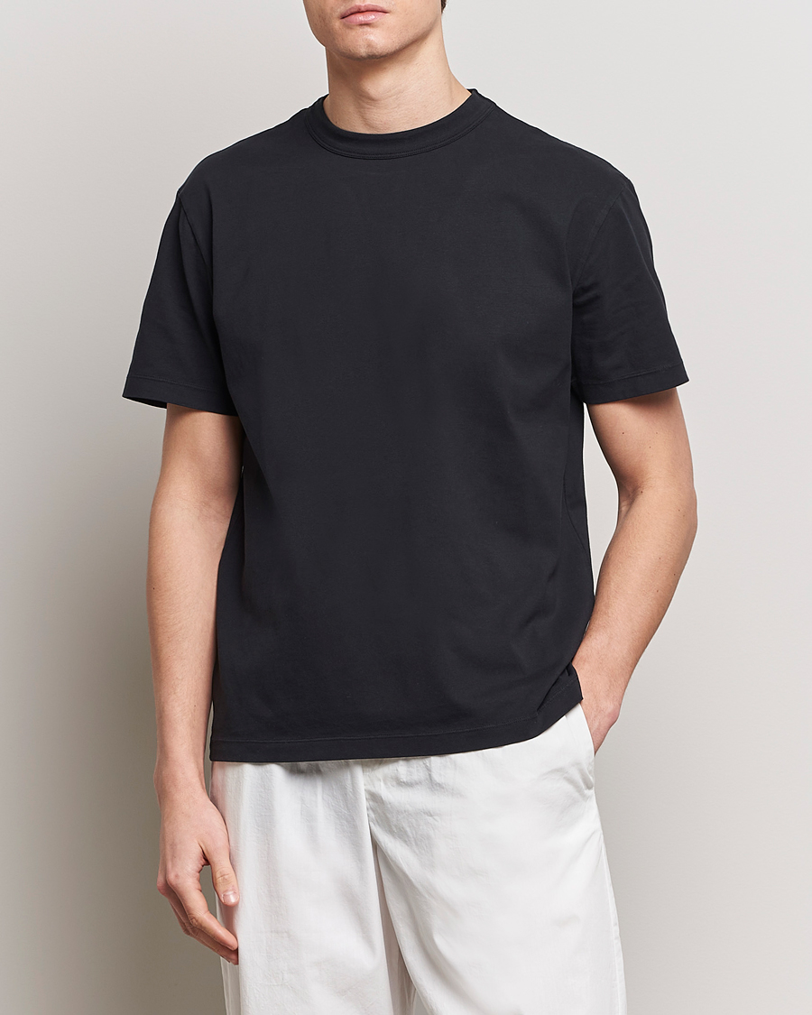 Hombres | Tekla | Tekla | Organic Cotton Sleeping T-Shirt Black