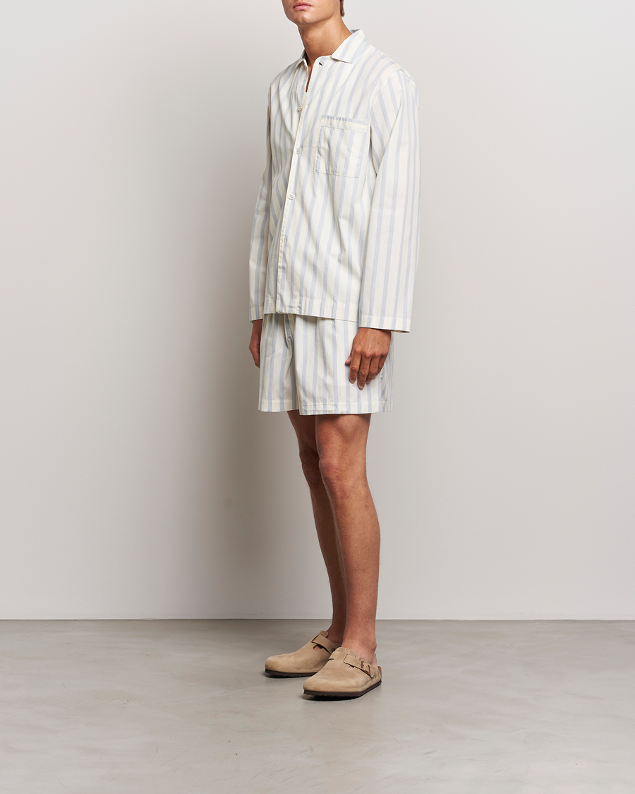 Hombres | Pijamas y batas | Tekla | Poplin Pyjama Shorts Needle Stripes