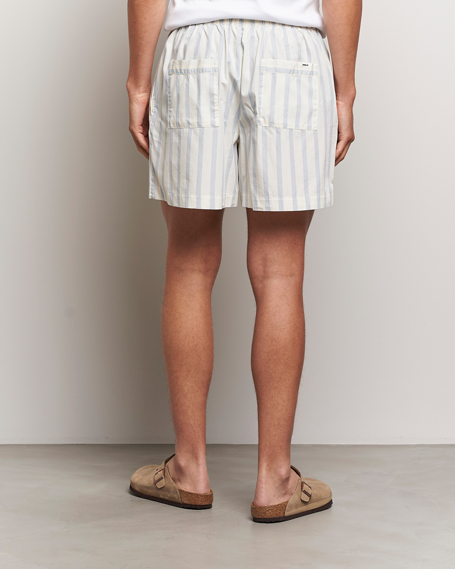 Hombres | Pijamas y batas | Tekla | Poplin Pyjama Shorts Needle Stripes