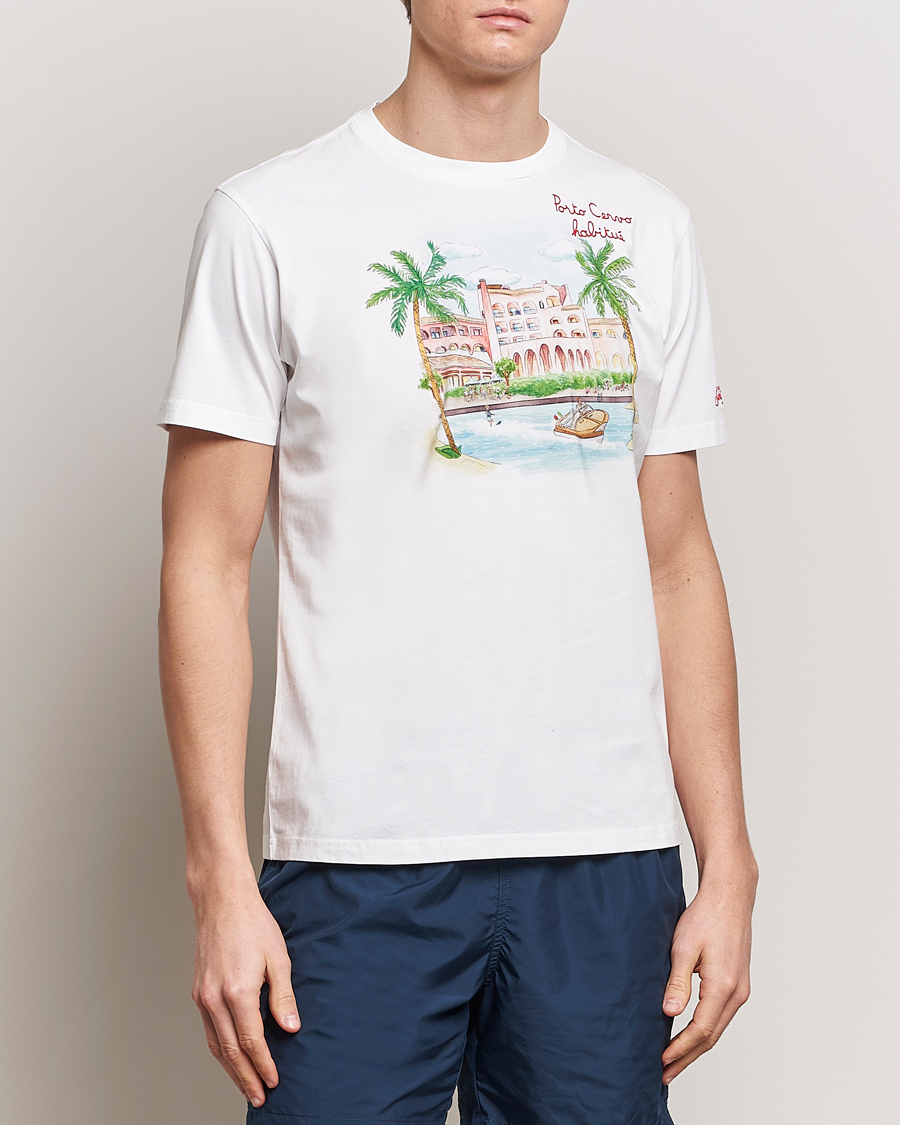 Hombres |  | MC2 Saint Barth | Printed Cotton T-Shirt Porto Cervo