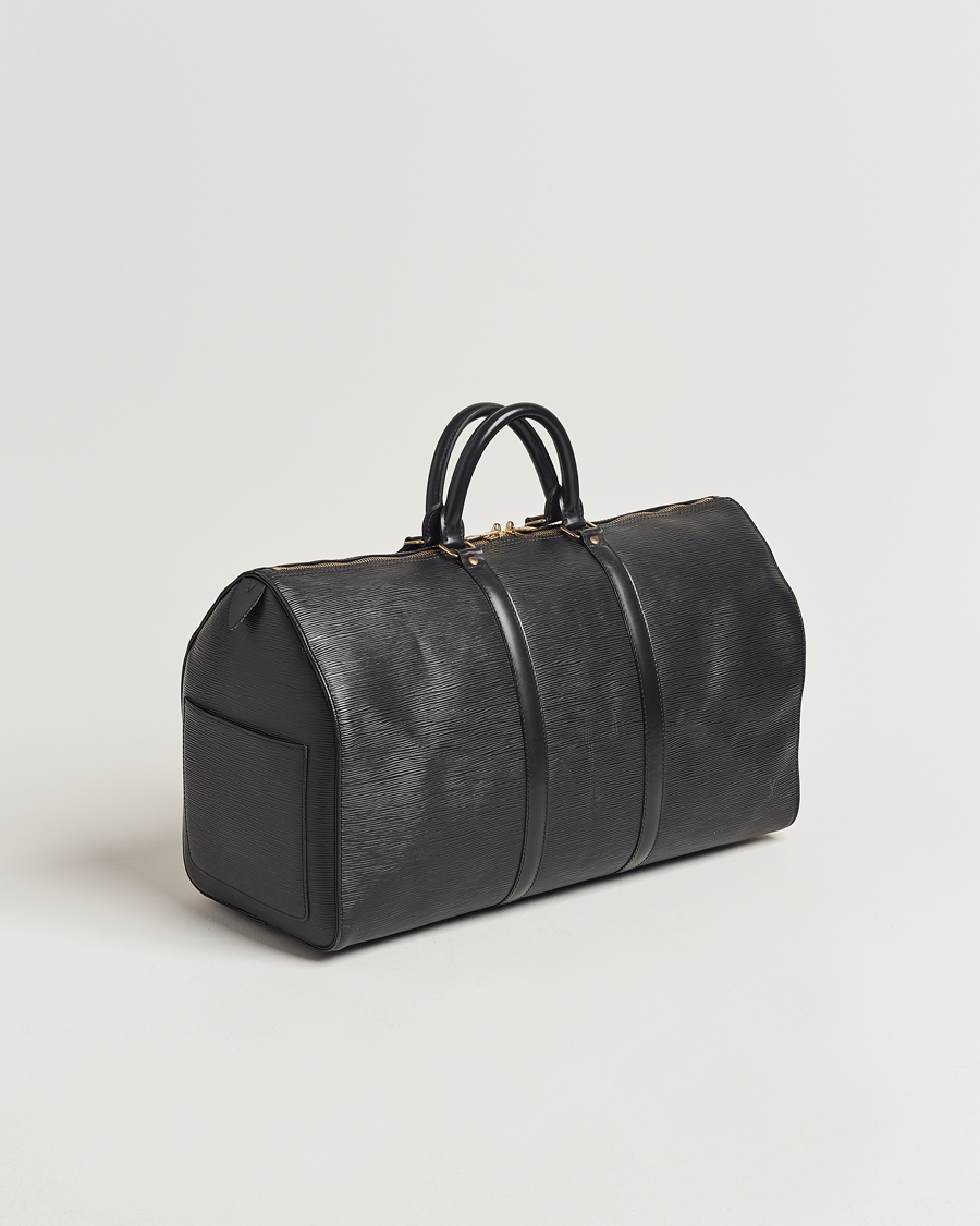 Hombres | Louis Vuitton Pre-Owned Keepall 50 EPI Leather Bag Black | Louis Vuitton Pre-Owned | Keepall 50 EPI Leather Bag Black