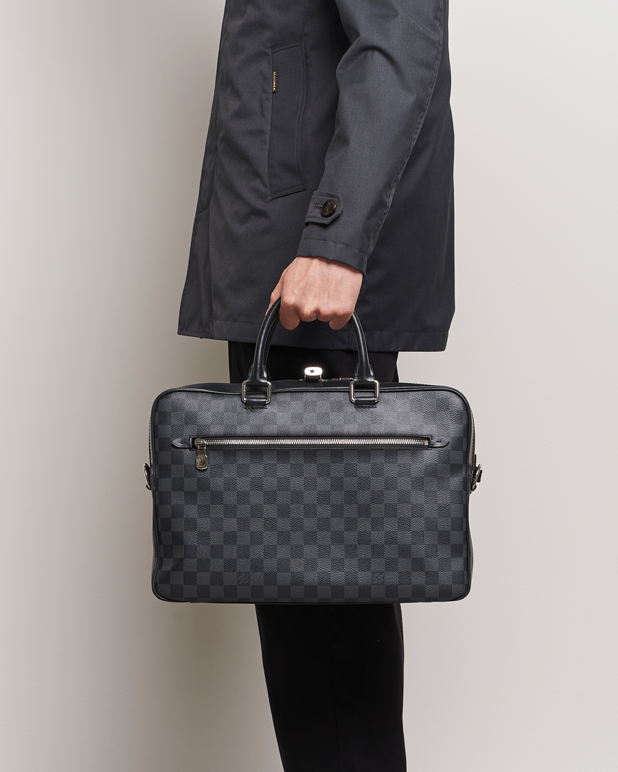 Hombres | Pre-Owned & Vintage Bags | Louis Vuitton Pre-Owned | Porte Document Business Damier Graphite