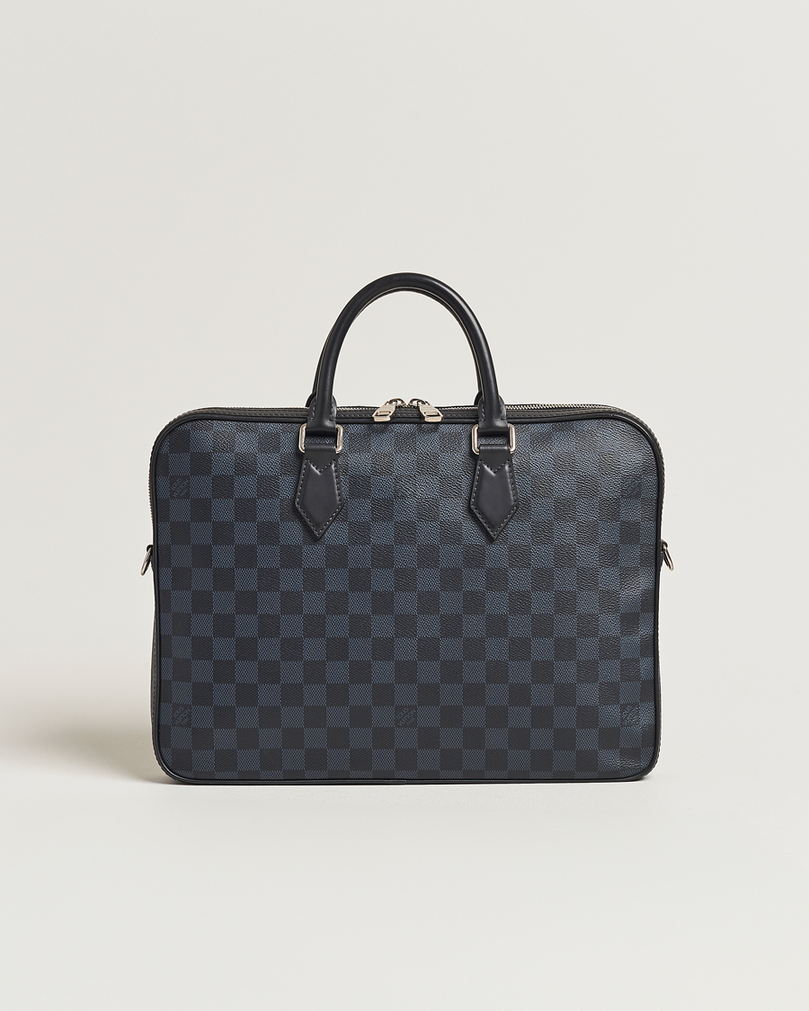 Hombres | Louis Vuitton Pre-Owned Dandy Slim Briefcase Damier Navy | Louis Vuitton Pre-Owned | Dandy Slim Briefcase Damier Navy