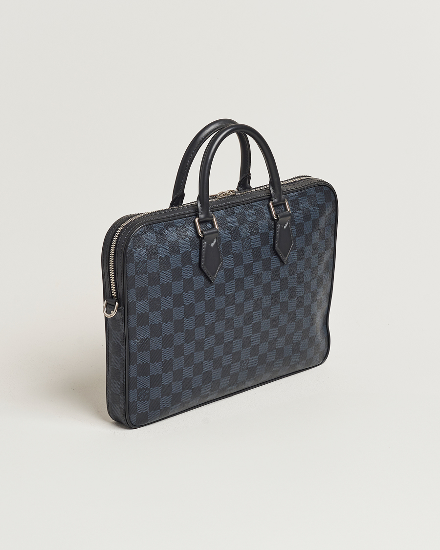 Hombres | Louis Vuitton Pre-Owned Dandy Slim Briefcase Damier Navy | Louis Vuitton Pre-Owned | Dandy Slim Briefcase Damier Navy