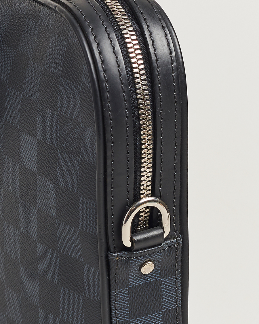 Hombres | Louis Vuitton Pre-Owned Dandy Slim Briefcase Damier Navy | Louis Vuitton Pre-Owned | Dandy Slim Briefcase Damier Navy