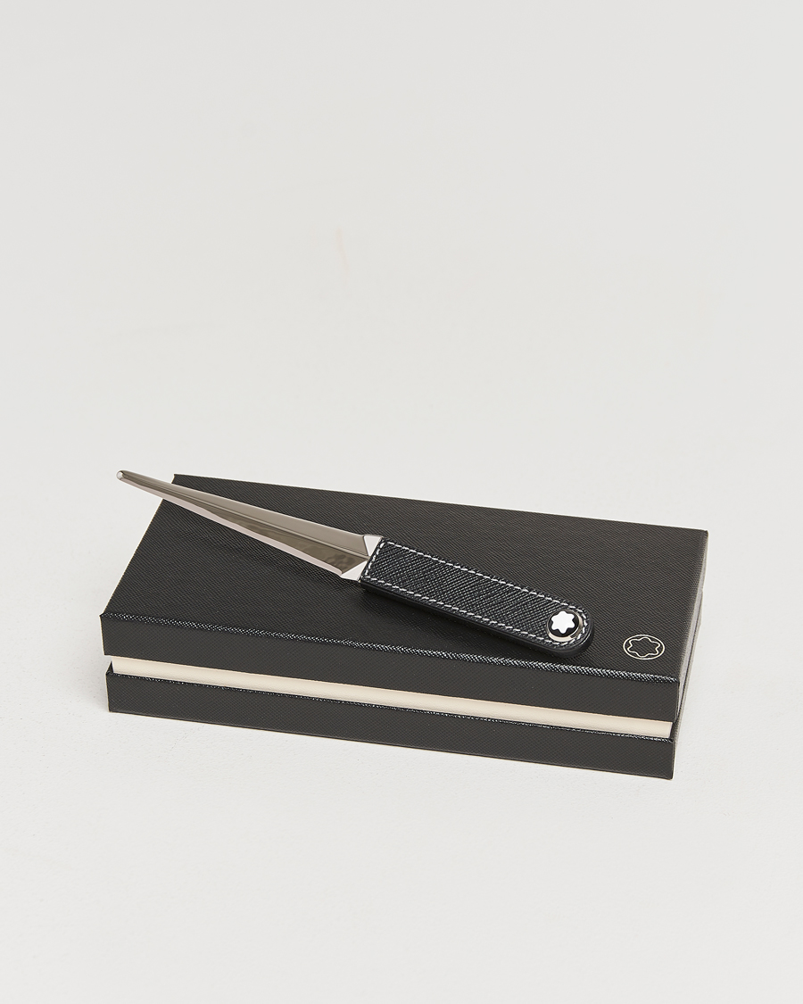 Hombres | Hogar | Montblanc | Letter Opener in Steel and Leather Black