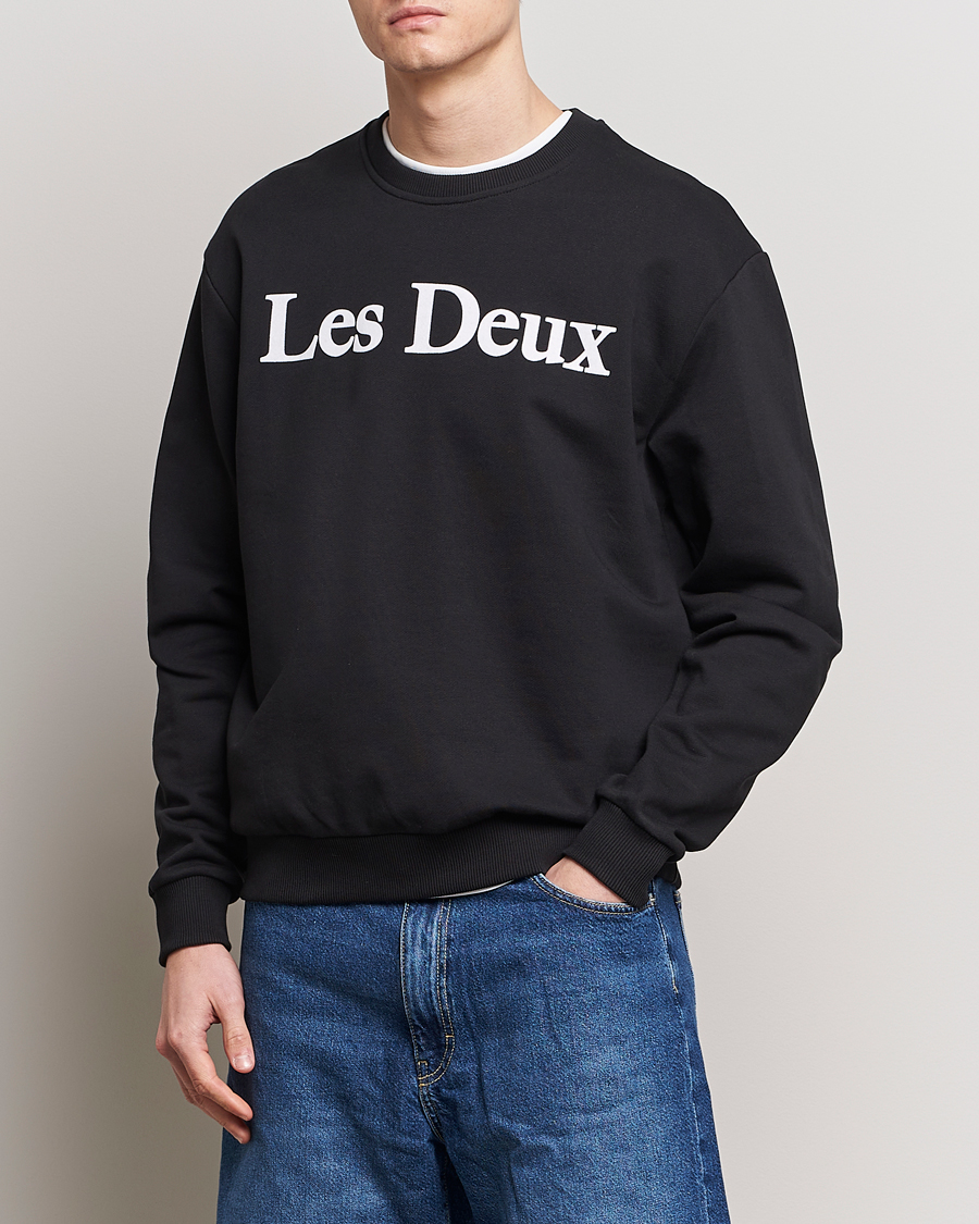 Hombres | Ropa | LES DEUX | Charles Logo Sweatshirt Black
