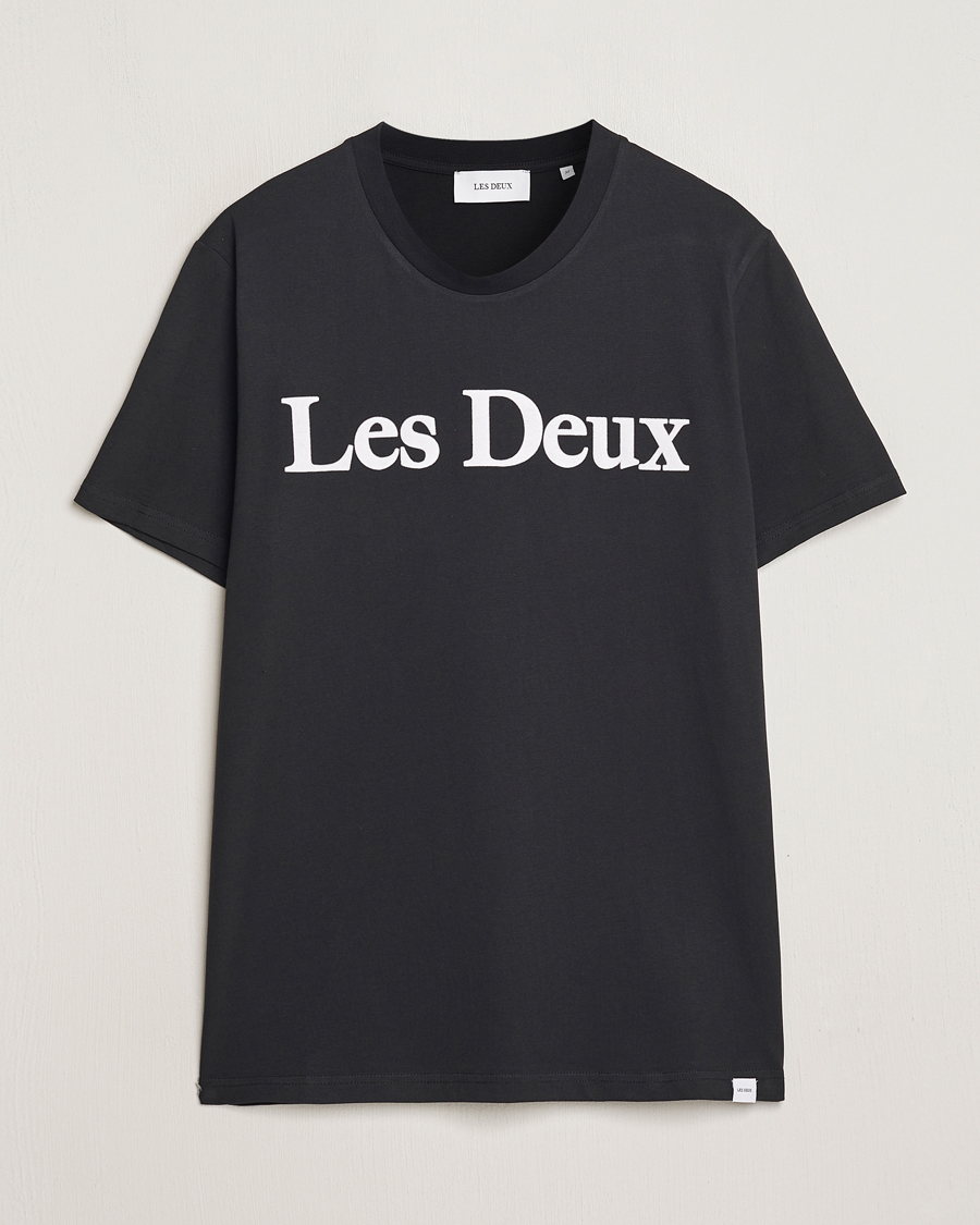 Hombres | Camisetas | LES DEUX | Charles Logo T-Shirt Black