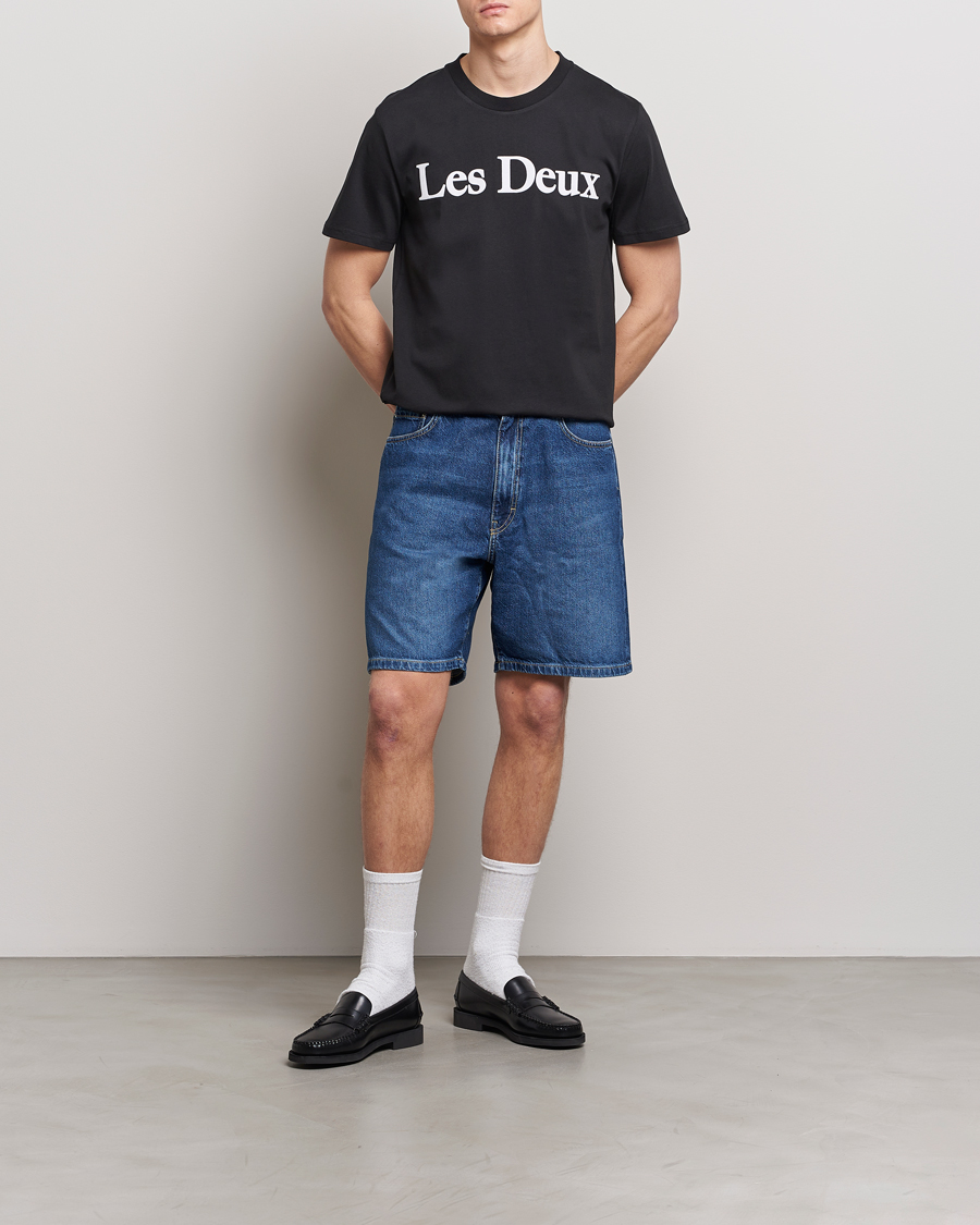 Hombres | Camisetas | LES DEUX | Charles Logo T-Shirt Black