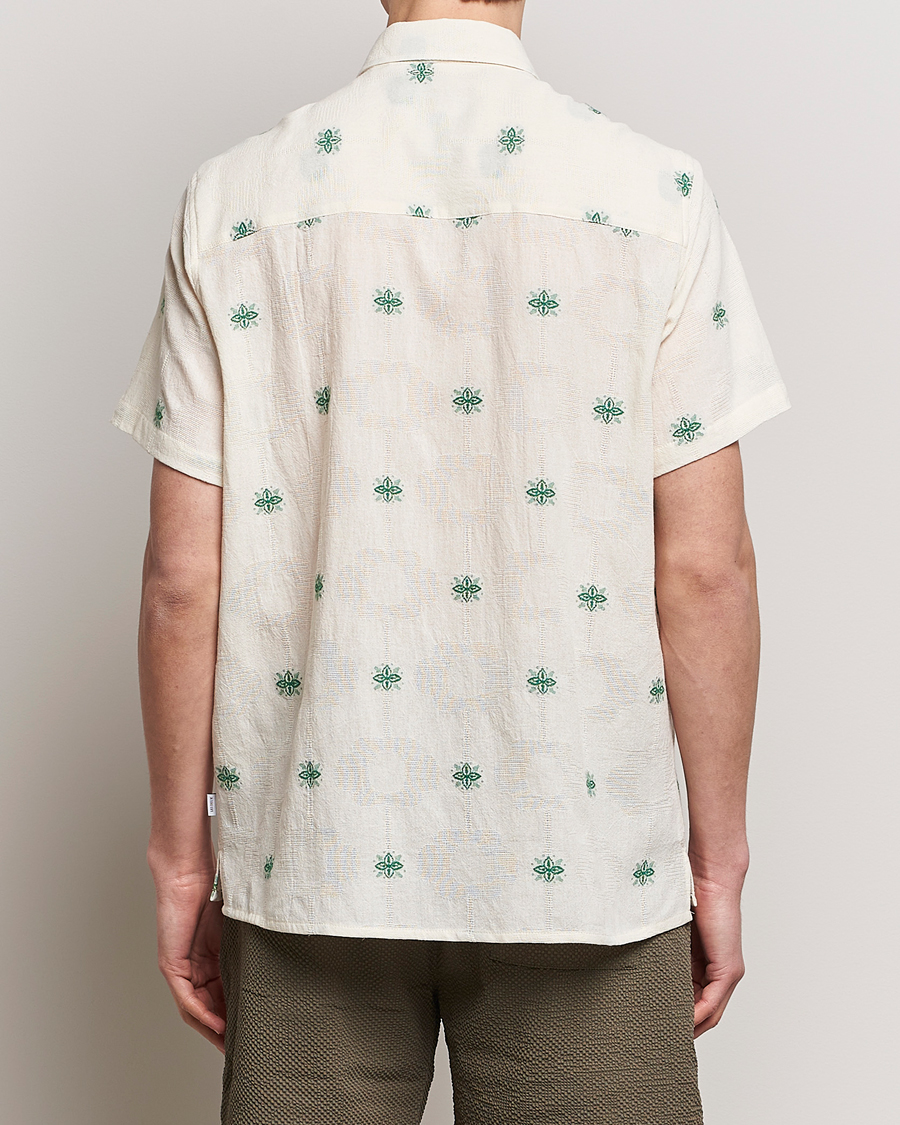 Hombres | Camisas | LES DEUX | Ira Short Sleeve Embroidery Cotton Shirt Ivory