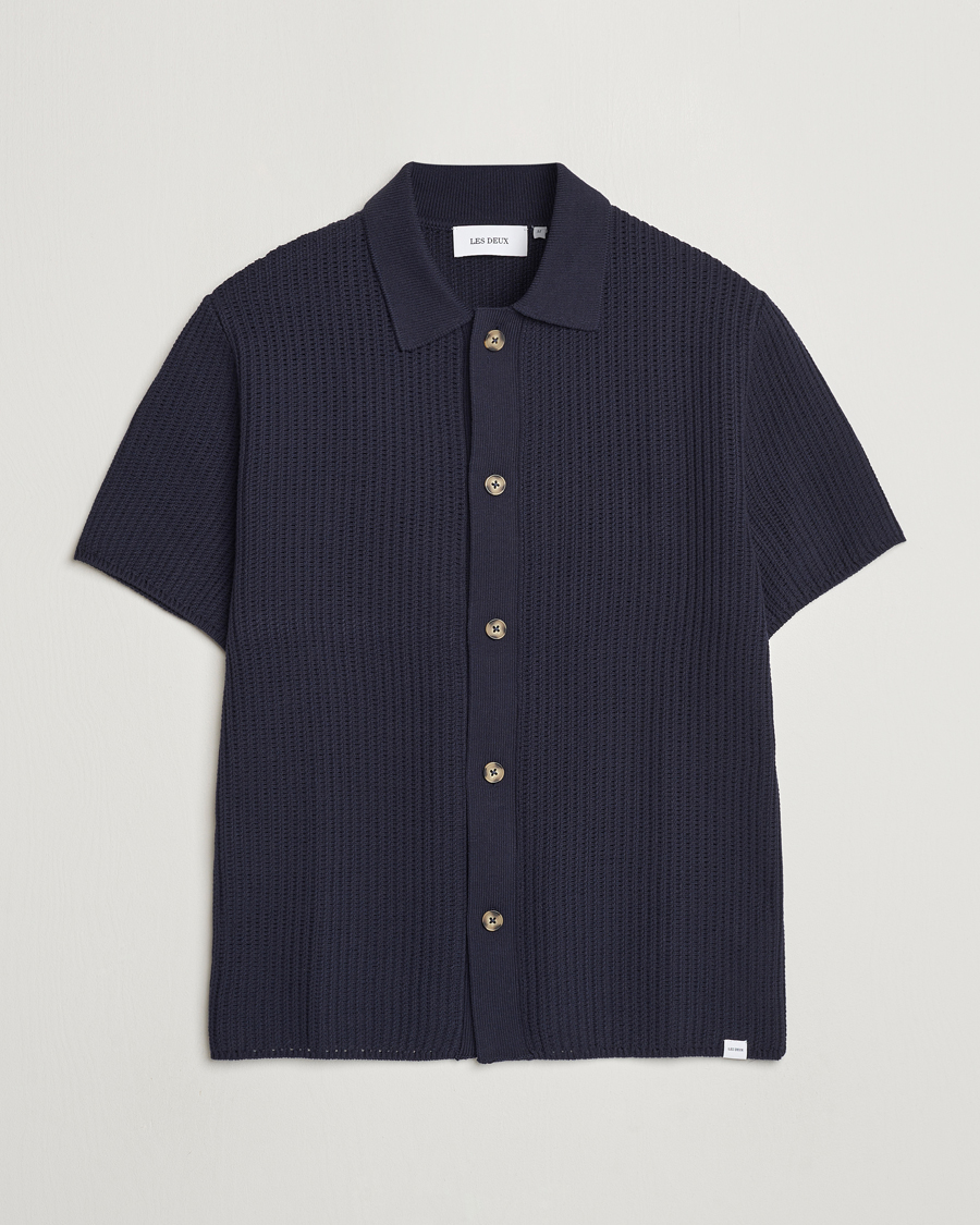 Hombres | Camisas | LES DEUX | Gustavo Knitted Shirt Dark Navy
