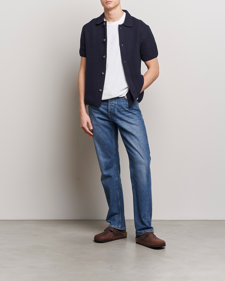 Hombres | Camisas | LES DEUX | Gustavo Knitted Shirt Dark Navy