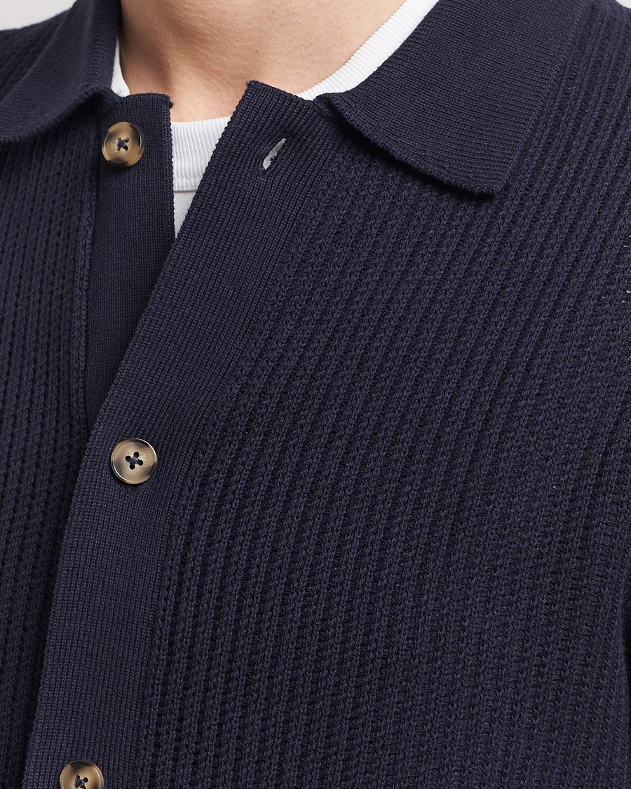 Hombres | Camisas | LES DEUX | Gustavo Knitted Shirt Dark Navy