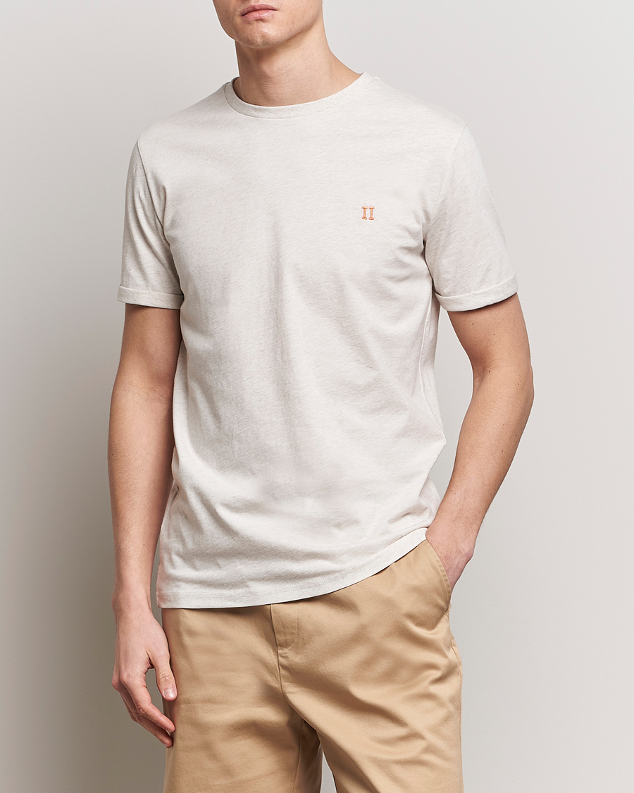 Hombres | Nuevas marcas | LES DEUX | Nørregaard Cotton T-Shirt Ivory Melange
