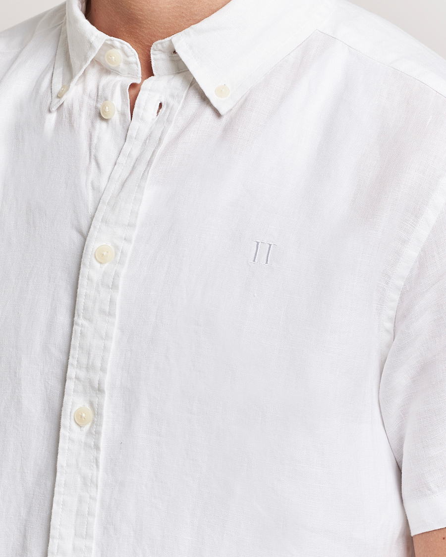 Hombres | Camisas | LES DEUX | Kris Short Sleeve Linen Shirt White