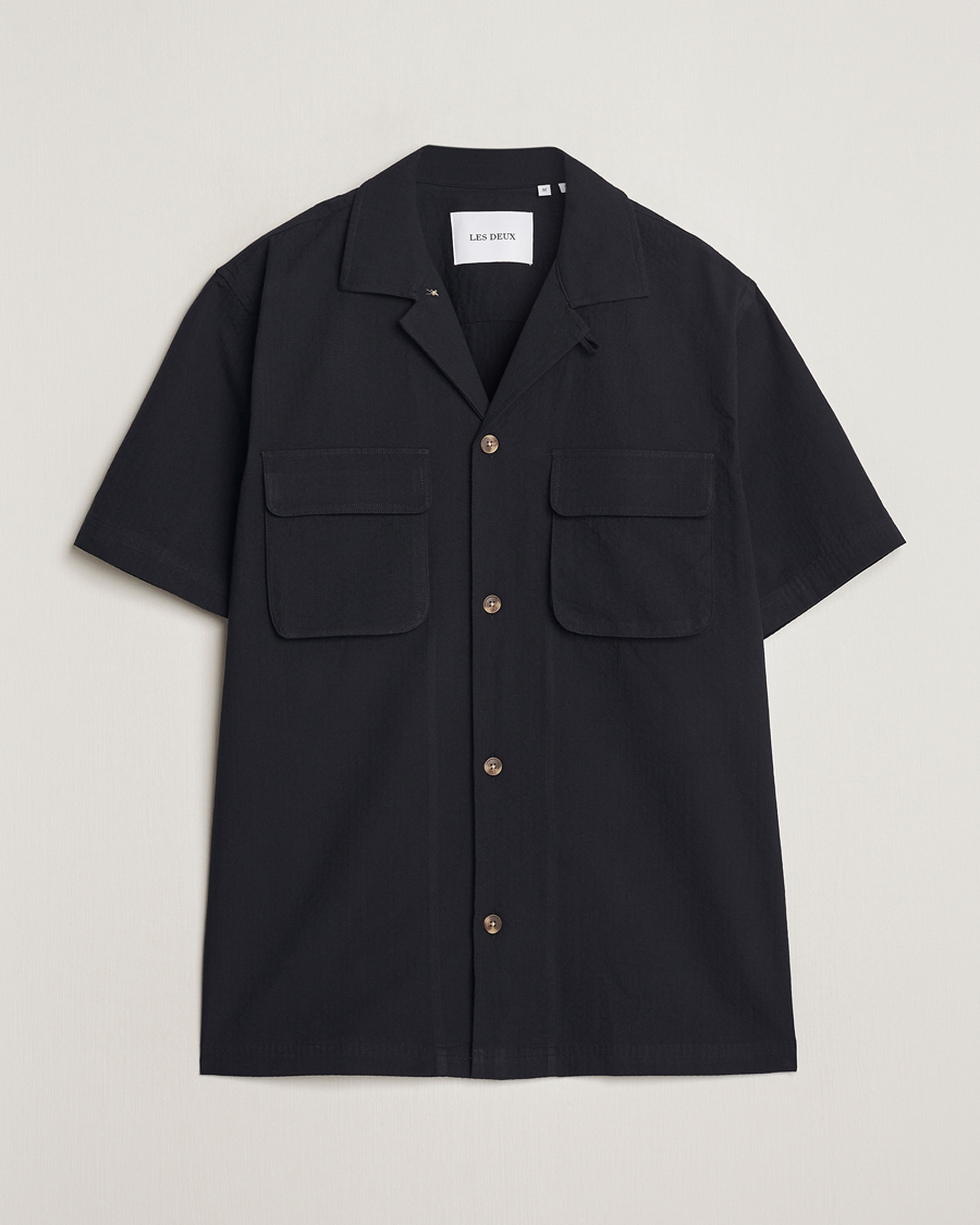 Hombres | Camisas | LES DEUX | Osmund Seersucker Shirt Black