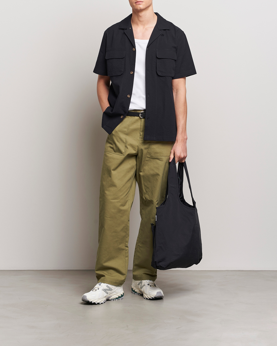 Hombres | Camisas | LES DEUX | Osmund Seersucker Shirt Black