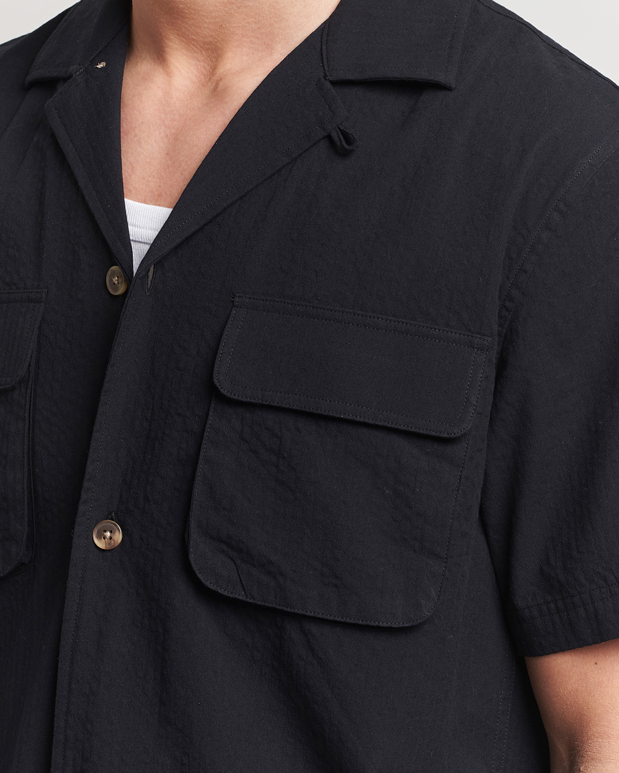 Hombres | Camisas | LES DEUX | Osmund Seersucker Shirt Black