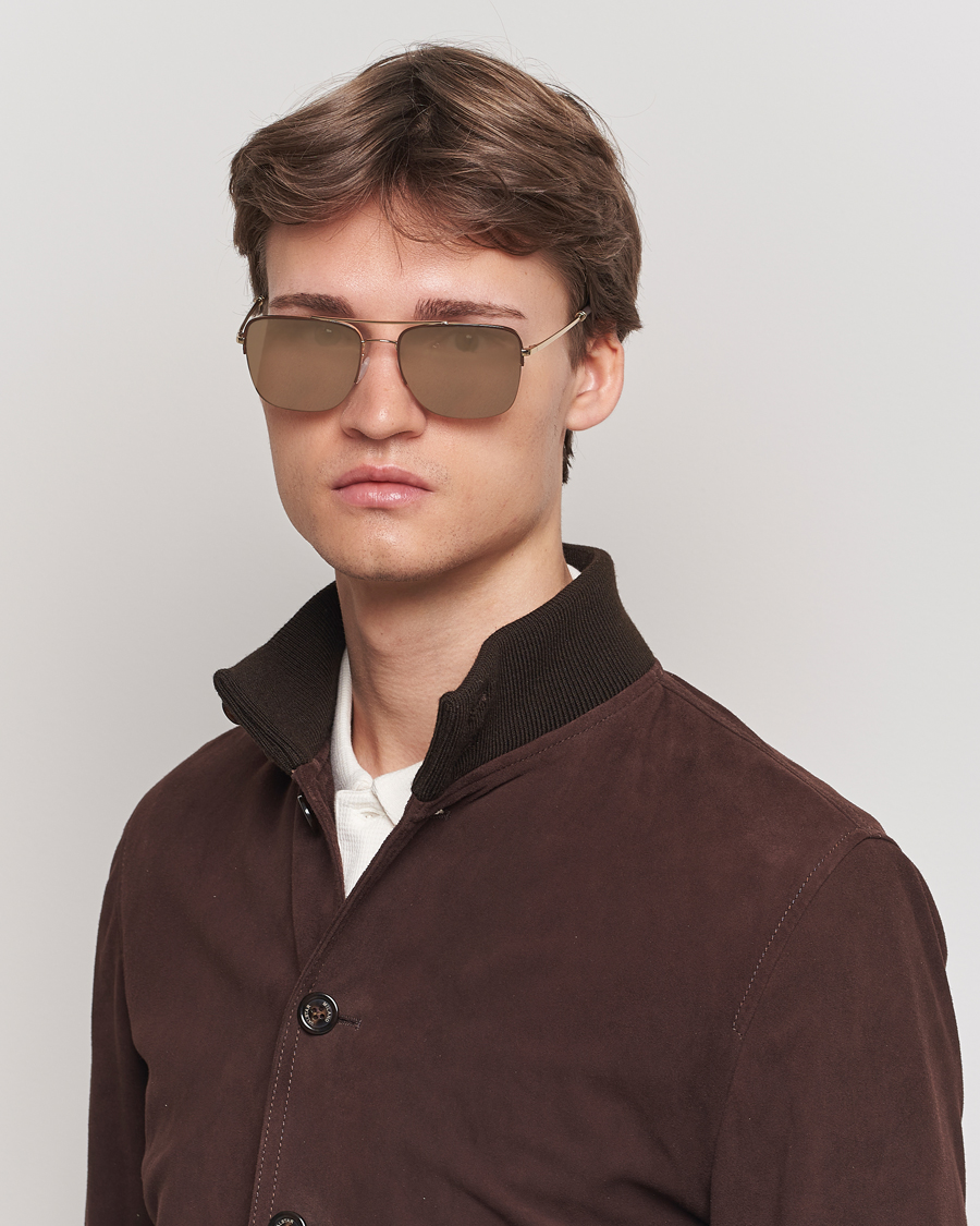 Hombres | Accesorios | Oliver Peoples | R-2 Sunglasses Umber/Gold