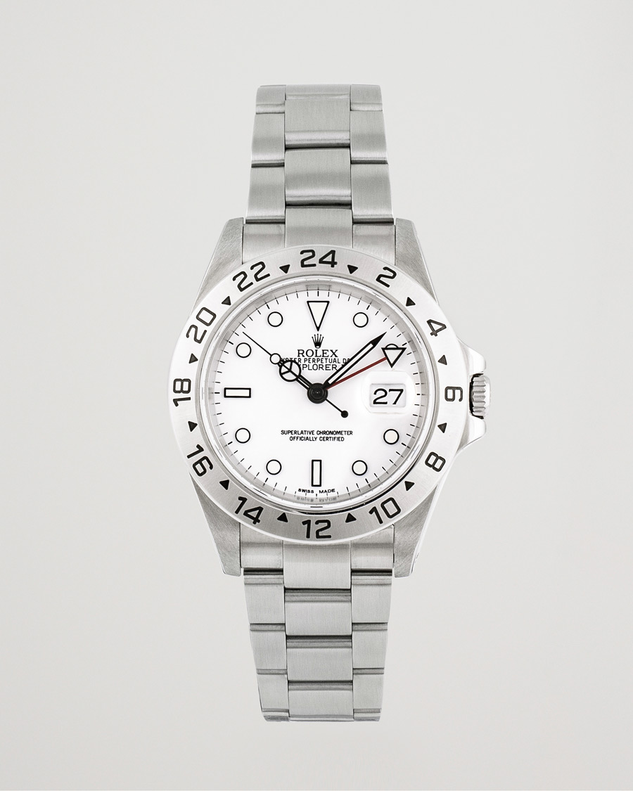 Hombres | Rolex Pre-Owned Explorer II 16570 Steel White Silver | Rolex Pre-Owned | Explorer II 16570 Steel White Silver