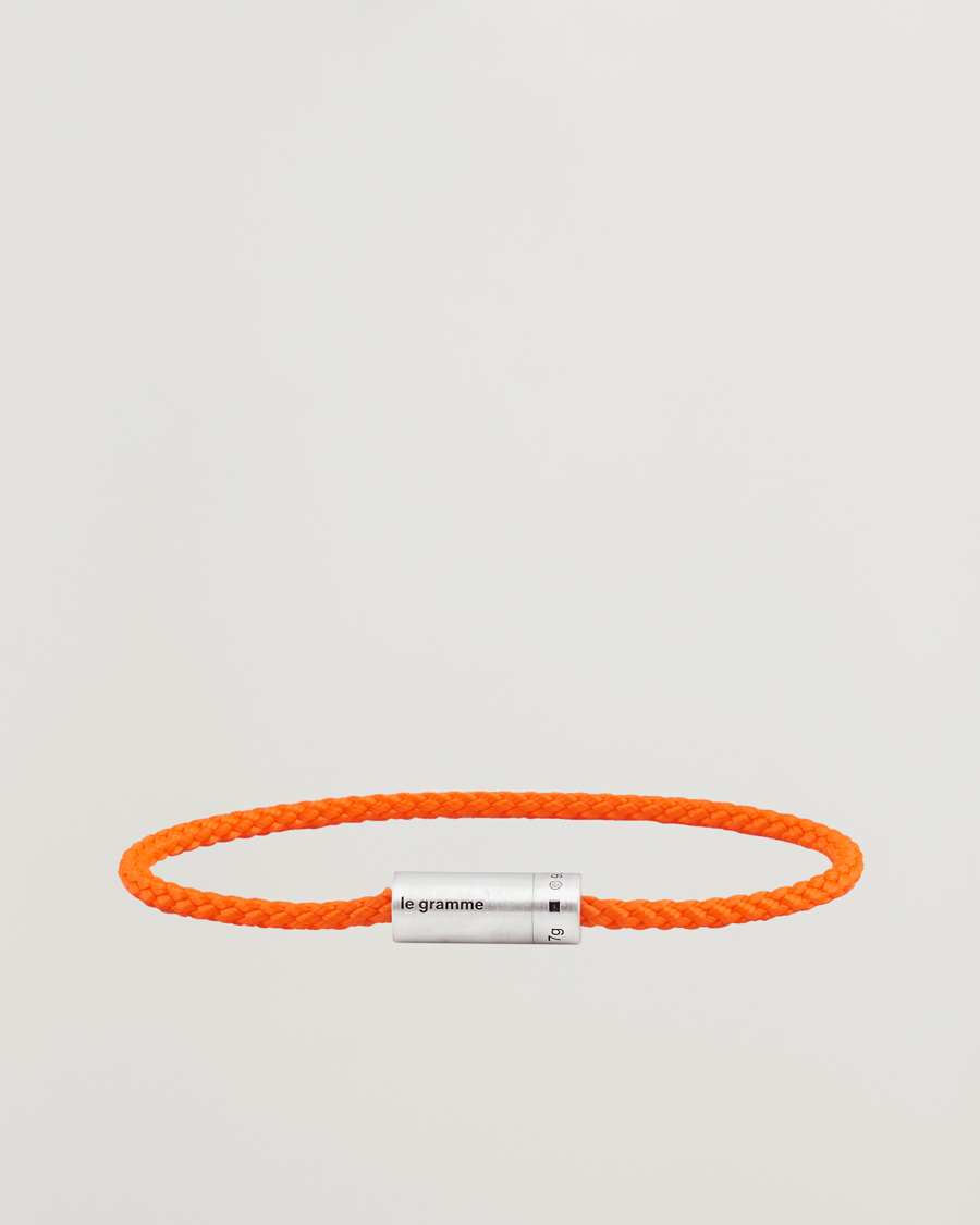 Hombres | Joyas | LE GRAMME | Nato Cable Brushed Bracelet Orange/Sterling Silver 7g