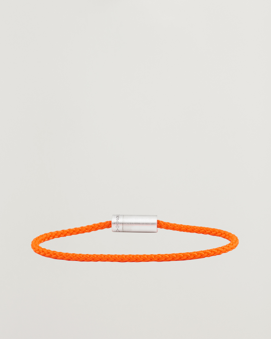 Hombres | Joyas | LE GRAMME | Nato Cable Brushed Bracelet Orange/Sterling Silver 7g