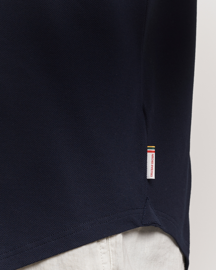 Hombres | Camisas | Orlebar Brown | Giles Long Sleeve Pique Polo Night Iris