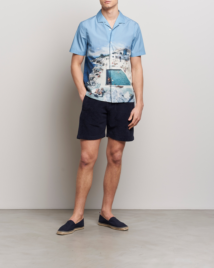 Hombres | Pantalones cortos | Orlebar Brown | Afador Mix Texture Towelling Shorts Night Iris