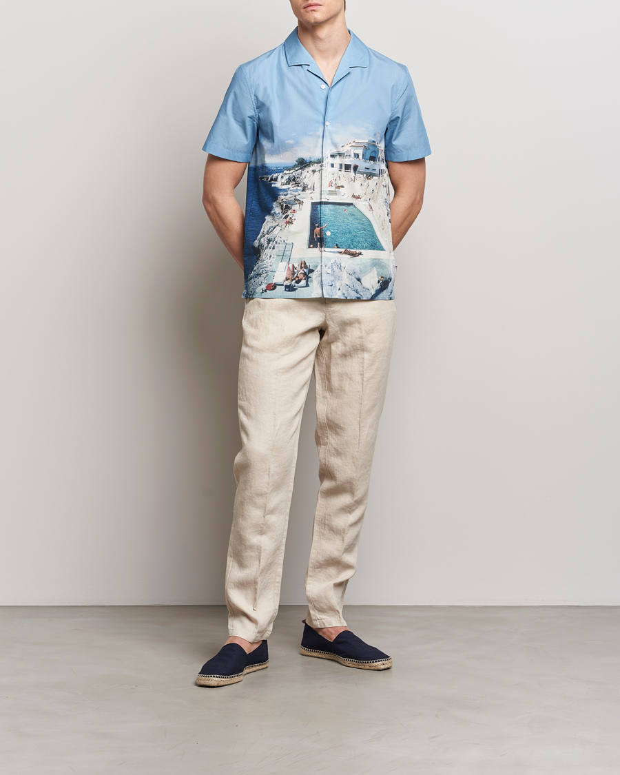 Hombres | Camisas | Orlebar Brown | Hibbert Photographic Roc Pool Shirt Blue