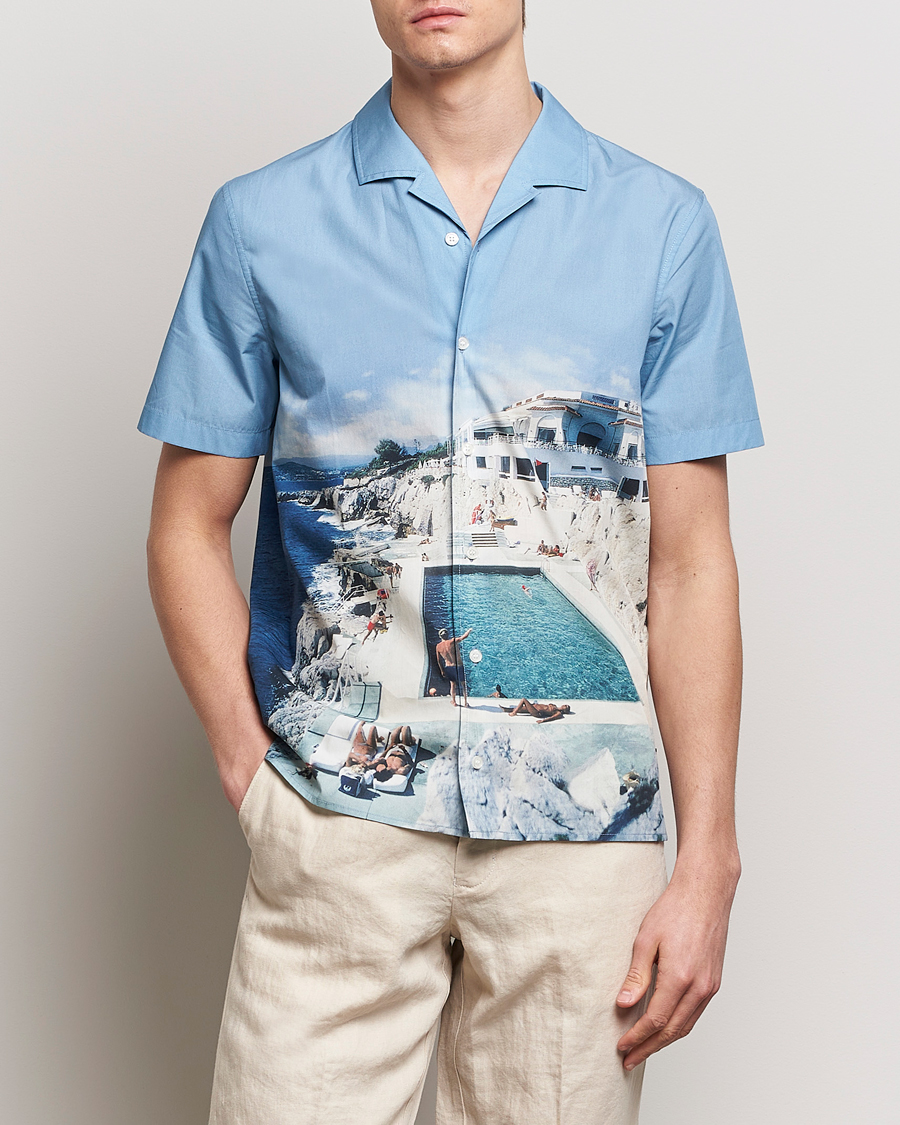 Hombres | Camisas | Orlebar Brown | Hibbert Photographic Roc Pool Shirt Blue