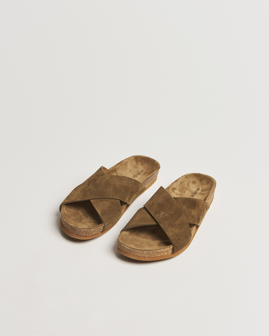Hombres | Myrqvist Solvik Sandals Moss Green Suede | Myrqvist | Solvik Sandals Moss Green Suede