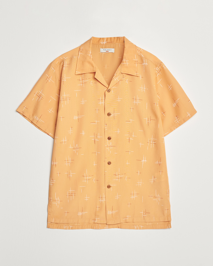 Hombres | Camisas | Nudie Jeans | Arvid 50s Hawaii Shirt Ochre