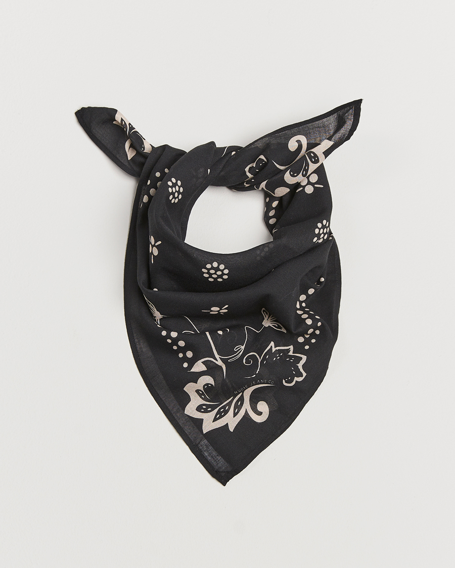 Hombres | Nudie Jeans Ingrid Ornament Bandana Black | Nudie Jeans | Ingrid Ornament Bandana Black